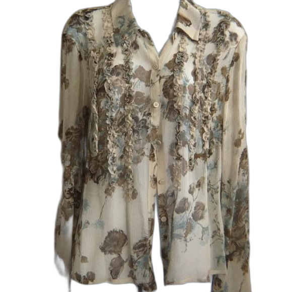 Vintage EMANUEL Silk Button Down Blouse. - Picture 1 of 3